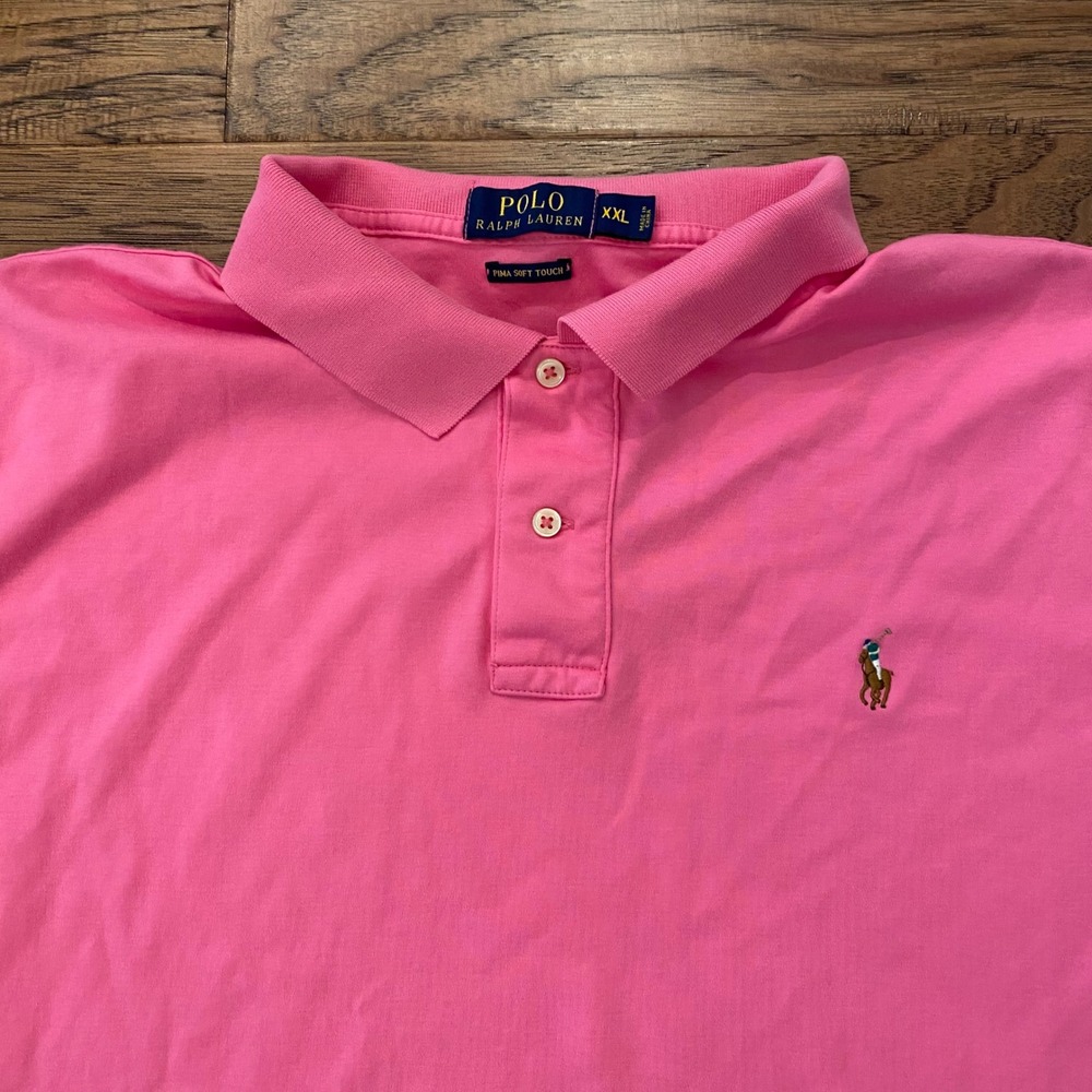 Polo Ralph Lauren Polo Shirt Mens XXL Pink Pima Soft Touch Short Sleeve Pony